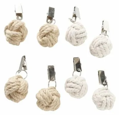 Produktbild von Tischdeckenbeschwerer Zuber Jute weiß/natur Ø.4,5 cm 4-tlg. Set
