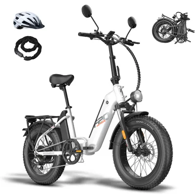 Produktbild von Motorrad Faltbares 20 Zoll Max 45 km/h 500 W Akku 48 V 24 Ah bis zu 120 - 150 km Wasserdicht IPX4 Motorräder, Weiß