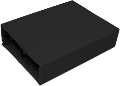 Produktbild von Bestes Spannbettlaken für Kinder 100% Baumwoll-Jersey – 22 Farben, 9 Größen (200x220 cm, Schwarz) für höchsten Komfort und Langlebigkeit