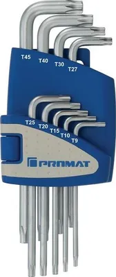 Produktbild von Winkelschraubendrehersatz 9tlg.T9-T45 Ku.-Halter PROMAT