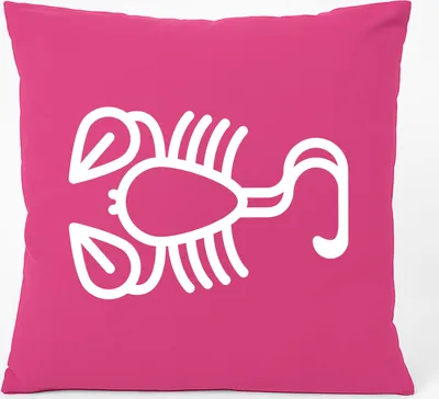 Produktbild von Huuraa Kissen Skorpion Sternzeichen Symbol 40x40cm mit Füllung Fuchsia Baumwolle Dekokissen Geschenkidee