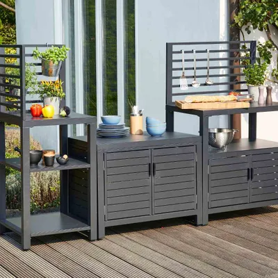 Produktbild von SIENA GARDEN Outdoorkitchen-Set , 3-teilig, pulverbeschichtet in matt anthrazit