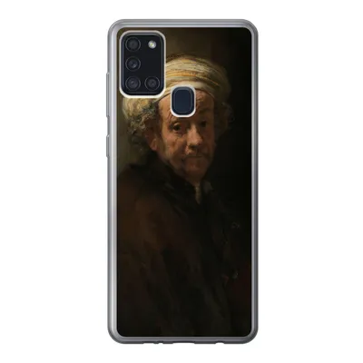 Produktbild von MuchoWow® Handyhülle Schutzhülle Hülle für Samsung Galaxy A21s Selbstbildnis als Apostel Paulus - Gemälde von Rembrandt van Rijn Silikon Softcase Handy Hülle - Hartschale