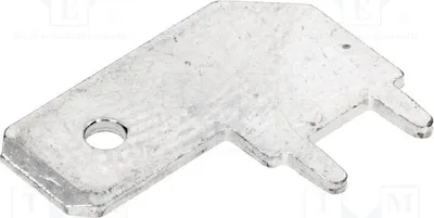 Obrázek produktu pro 5x Konektor: plochý, 0,8 mm, 6,3 mm, mosazný, průchozí, samčí, pocínovaný, 03867B.68 - pro pájení