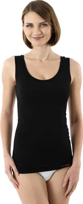 Produktbild von ALBERT KREUZ Damen Unterhemd Merino Wolle ohne Arm Schwarz, 34-36 / XS