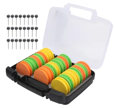24 runde Angelschnur-Spulen 68 mm mit Aufbewahrungsbox