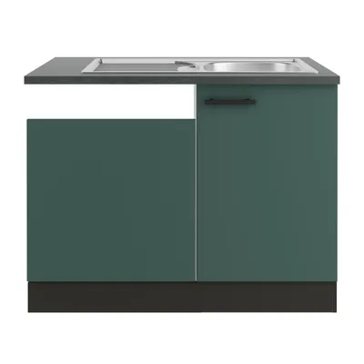 Produktbild von Optifit Spülenschrank inkl Spüle Geschirrspülerblende für teilintegrierten Geschirrspüler Verona405 BxTxH 110 x 60 x 84,
