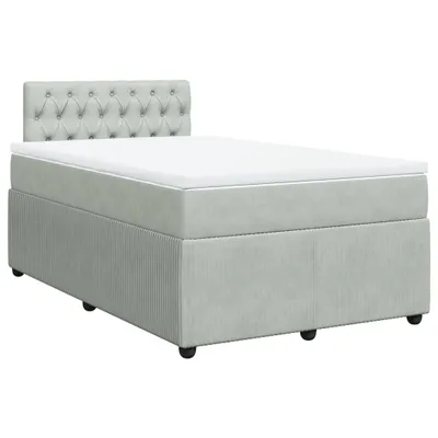 Productafbeelding van Boxspring met matras fluweel lichtgrijs 120x190 cm