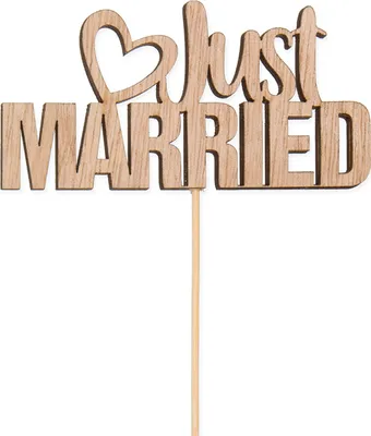 Produktbild von Holz-Stecker Just Married natur Hochzeit