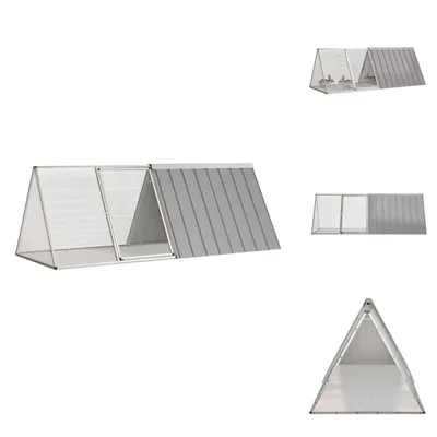 Produktbild von vidaXL Kaninchenkäfig Grau 201,5x80,5x71 cm Verzinkter Stahl - Lebensräume & Gehege für Kleintiere