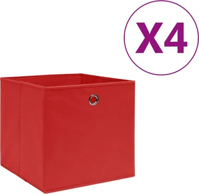 Produktbild von Aufbewahrungsboxen 4 Stk. Vliesstoff 28x28x28 cm Rot