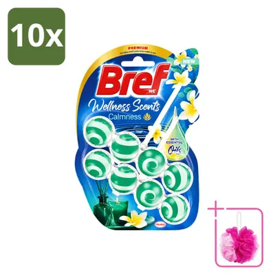 Produktbild von 10 x Bref Wellness Scents Calmness WC-Stein - 4-in-1 Formel - Sparpackung - 10 Stücke