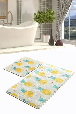 Obrázok produktu pre Mijolnir, Pineapple Djt, Kúpeľňové predložky, Viacfarebné, Polyester, 60 x 100 cm