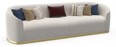 Produktbild von Sofa 3 Sitzer Polster Couch Modern Stil LuxusTextil weiß Sofa