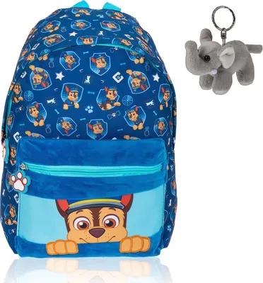 Produktbild von Rucksack Jungen Kinder Kinderrucksack Fabrizio Paw Patrol Hund Kindertasche kids backpack Kindergartenrucksack 20593-0500 Plush Chase Blau + Elefant-Anhänger