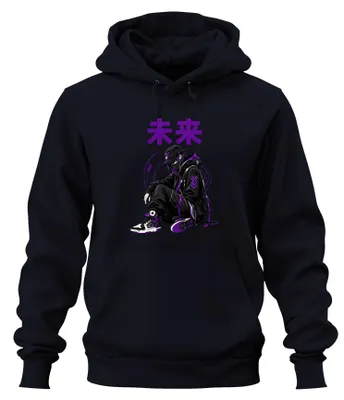 Productafbeelding van Toekomst (Mirai), Anime, Techwear, Jongensmasker, Japan, Y2K, Manga, Hoodie, Kapuzenpullover, Marineblauw, Maat L