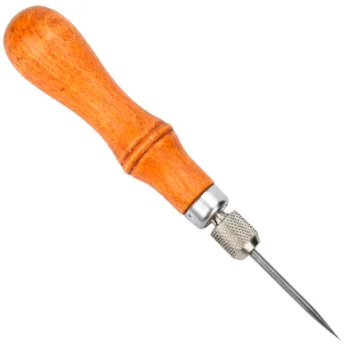 Produktbild von 4-in-1 Ledernadel, multifunktional, Holzgriff, für handgefertigte Näharbeiten, ideal für Leder- und DIY-Projekte