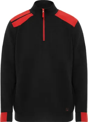 Produktbild von Roly Workwear SU8413 | Troyer Sweatshirt Maverick S bis 3XL - Farbe: Black 02/Red 60 - Größe: S