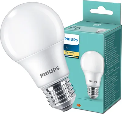 Zdjęcie produktu dla Philips Żarówka 60 W A60 E27, 8 W, 60 W, E27, 806 lm, 15000 h, Ciepłe białe