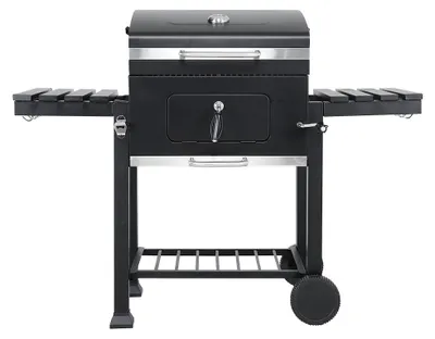 Produktbild von Livingandhome Tragbarer Outdoor-Holzkohlegrill mit 2 Seitentischen