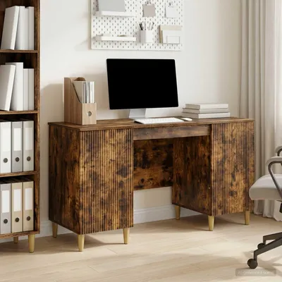 Immagine prodotto di vidaXL Scrivania in rovere affumicato 142,5 x 50 x 75 cm in materiale derivato dal legno
