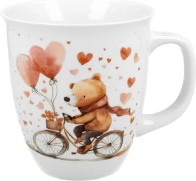 Produktbild von DUO HEARTS Becher 650 ml BEAR on a BIKE, New Bone China Porzellan