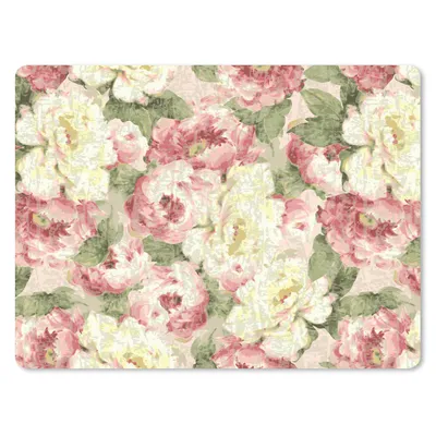 Produktbild von MuchoWow® Mauspad Mousepad Rosen - Vintage - Muster 23x19 cm - Mousepads - Maus Mat - Pad - Mausunterlage - Schreibtischunterlage - Mauspad