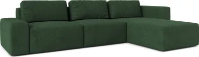 Image de AX LIVING Canapé XXL L forme Arkleton Canapé d'angle Vert foncé 360cm style D