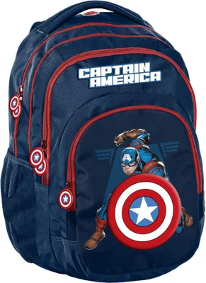Produktbild von PASO ACP-2706 Schulrucksack Schultasche MARVEL AVENGERS CAPTAIN AMERICA leicht bequem blau Kinder Jugendliche