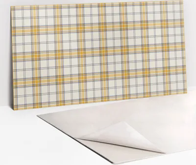 Produktbild von Abstrakte Gelbe Linien – PVC Wandpaneele – Selbstklebende Wandfliesen – Dekopaneele selbstklebend – Vinyl Wandverkleidung  – Wanddeko selbstklebend – 100x50 cm