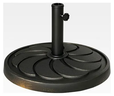 Produktbild von Runder Sonnenschirmständer 18 kg für Ø38/48 mm Schirmstange, Gartenschirmfuß aus Kunstharz in Bronze