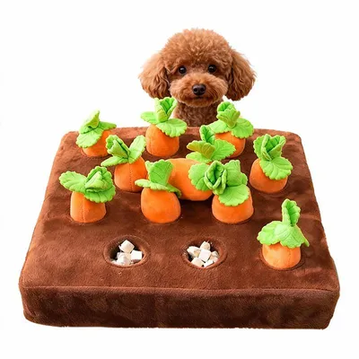 Produktbild von Schnüffelspiele für Hunde, Hundespielzeug mit 12 Karottenteilen, Für kleine, mittlere, große und ältere Hunde sowie Kätzchen