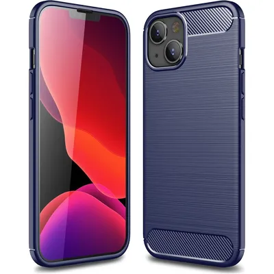 Produktbild von Mobigear Brushed Slim iPhone 14 Hülle Flexibles TPU Backcover - Blau