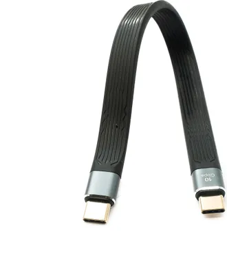 Zdjęcie produktu dla SYSTEM-S Kabel USB 3.1 Gen 2 20 cm typ C wtyk-wtyk płaski kabel 10 Gbit/s 100W