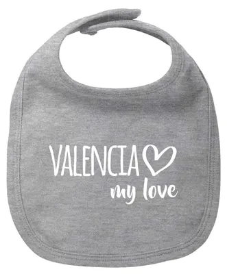 Produktbild von Huuraa Baby Lätzchen Valencia my love Heather Grey Klettverschluss  Baumwolle Latz Geschenkidee