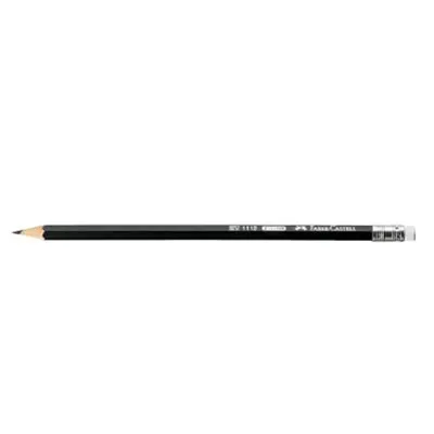 Produktbild von FABER-CASTELL 1112 Bleistifte HB schwarz mit Radierer, 12 St.