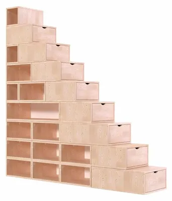 Produktbild von Treppenregal 225 cm - Naturlack