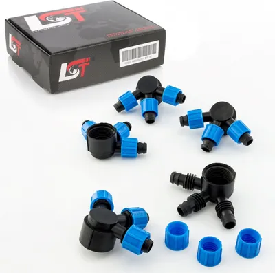 Produktbild von 5x 3-Wege Verteiler PE-Schlauchverbinder Verschraubung Bewässerungssystem 17mm