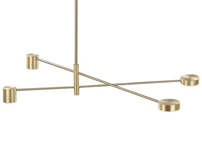 Zdjęcie produktu dla BELIANI Lampa wisząca sufitowa 4-punktowa złota metalowa czteroramienna baza styl klasyczny