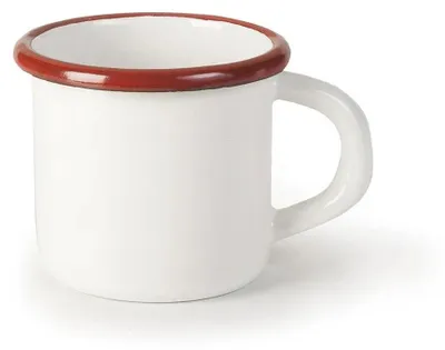 Immagine prodotto di Tazza smaltata rossa e bianca 7 cm