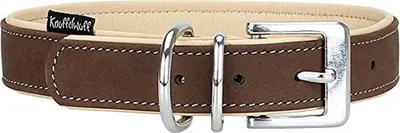 Produktbild von Knuffelwuff 13957-006, Hund, Standardkragen, Beige, Braun, Leder, Einfarbig, XXL
