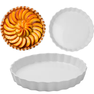 Zdjęcie produktu dla Forma do pieczenia tarty porcelanowa 25 cm forma do ciasta owocowego forma żaroodporna biała