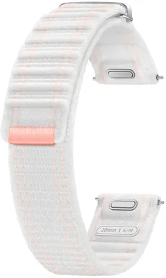 Image de Bracelet pour Galaxy Watch 7 / FE / 6 / 5 Pro / 5 / 4, Samsung Tissue Band, blanc et rose