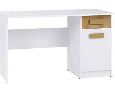 Produktbild von Marmex Möbel G11 Weiß- Schreibtisch mit Schublade und Fach 125x75,5x52,5 cm.