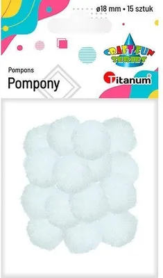 Produktbild von Pompony poliestrowe 18mm białe 15szt
