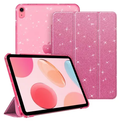 Produktbild von Fintie Hülle für iPad 11. Generation 2025 11 Zoll (A16), iPad 10. Generation 10.9 Zoll 2022 - Ultradünn Schutzhülle mit transparenter Rückseite Abdeckung Case Cover, Auto Schlaf/Wach, Glitzer Rosa