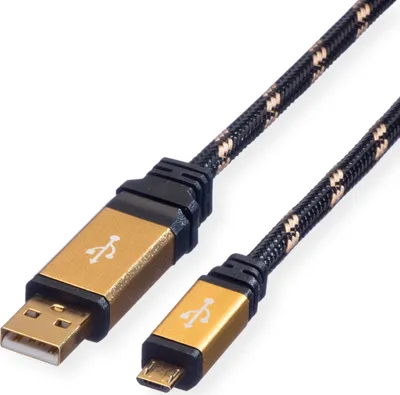 Immagine prodotto di Cavo USB 2.0 ROLINE GOLD, Tipo A ST - Micro B ST, 1,8 m