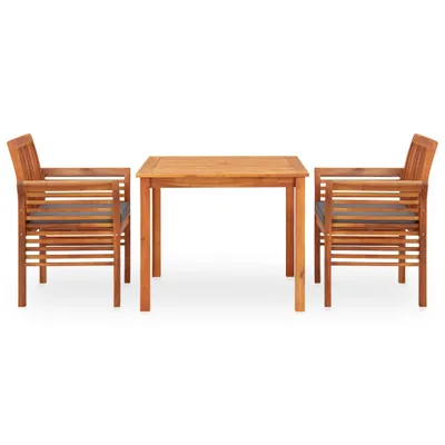 Image de vidaXL Ensemble de jardin 3 pièces avec coussins en bois massif d'acacia