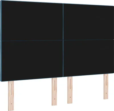 Zdjęcie produktu dla vidaXL Zagłówek z aksamitu ciemnoniebieski 144 cm