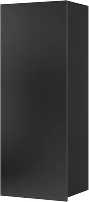 Produktbild von Wandschrank Amanda vertikaler Hängeschrank Schrank mit Einlegeböden 1-türig (Schwarz matt + Schwarz Hochglanz Fronten)